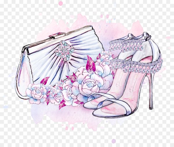 Туфли розовые акварель