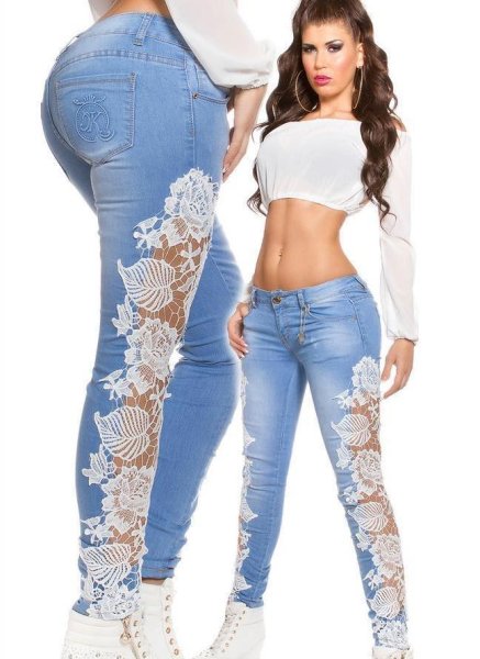 Джинсы со вставками