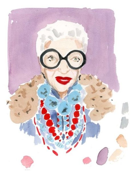 Модная бабуля рисунок