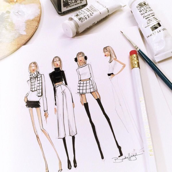 Рисунки дизайнеров одежды