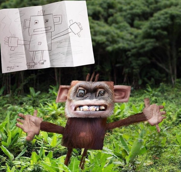 Детские рисунки животных в реальной жизни