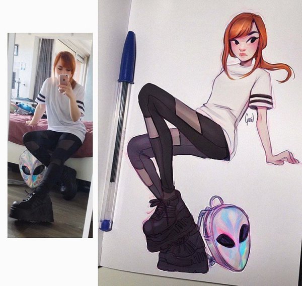 Стиль рисовки с большими ногами