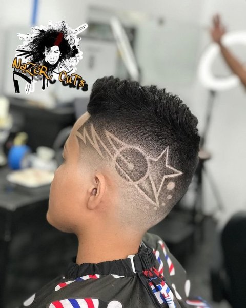 Полоски на прическе мальчику