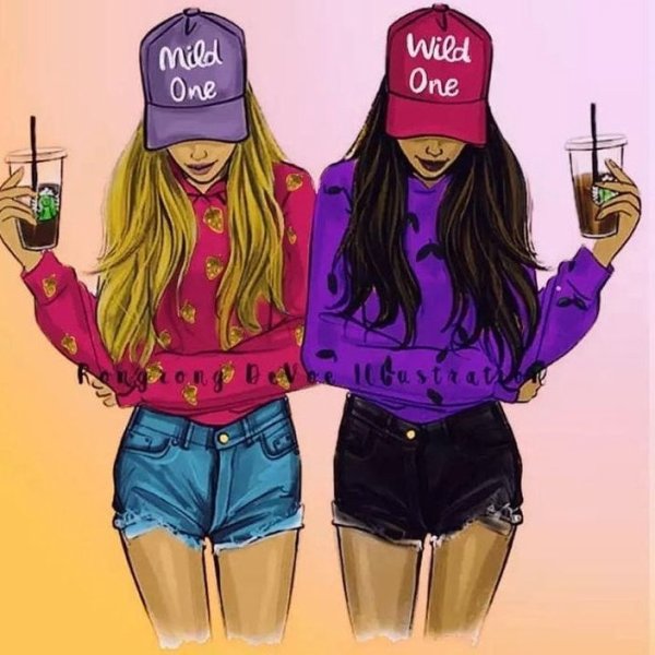 Иллюстрации стильных девушек