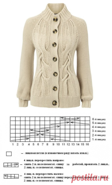 Вязаный жакет с воротником стойка