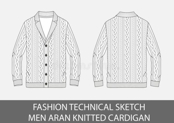 Технический эскиз кардигана