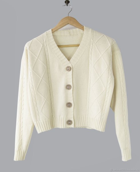 Схема вязания кардигана платочной вязкой спицами