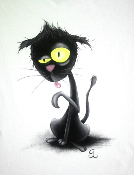 Кошки Рисованные прикольные