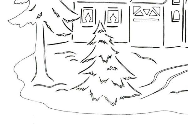 Трафареты на окна новогодние