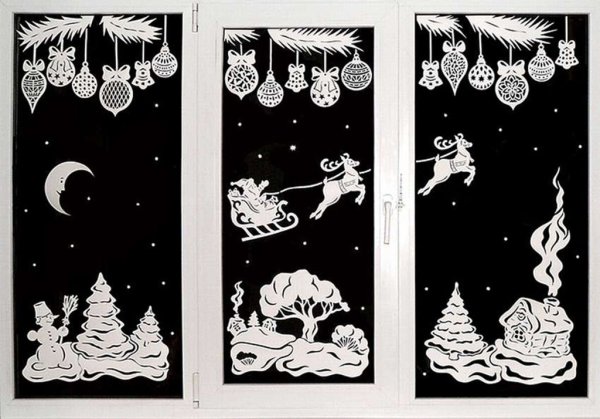 Новогодние вырезалки на окна