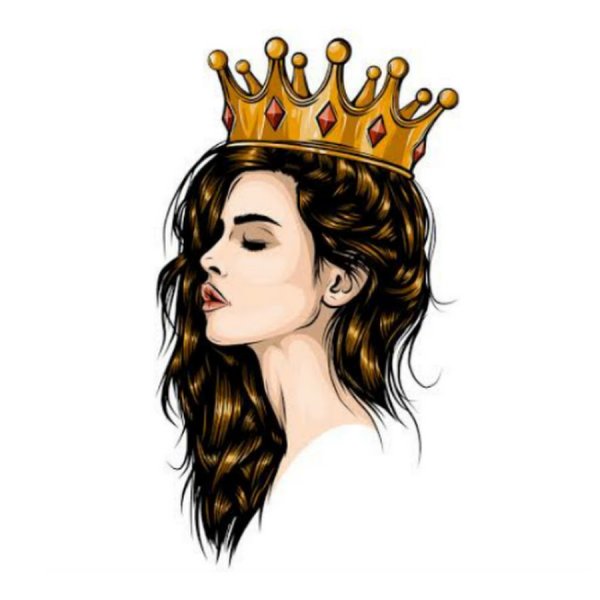 Нарисованная девушка с короной на голове