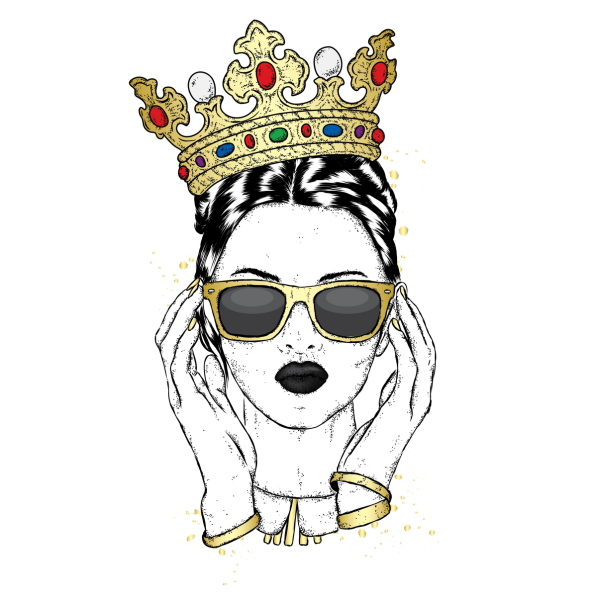 Девочка с короной на голове мультяшная