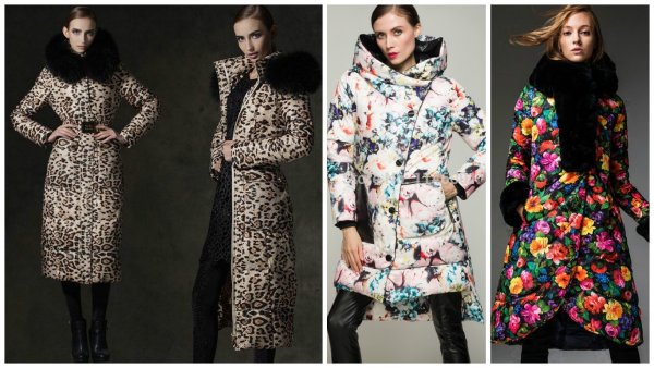 Принтованный пуховик