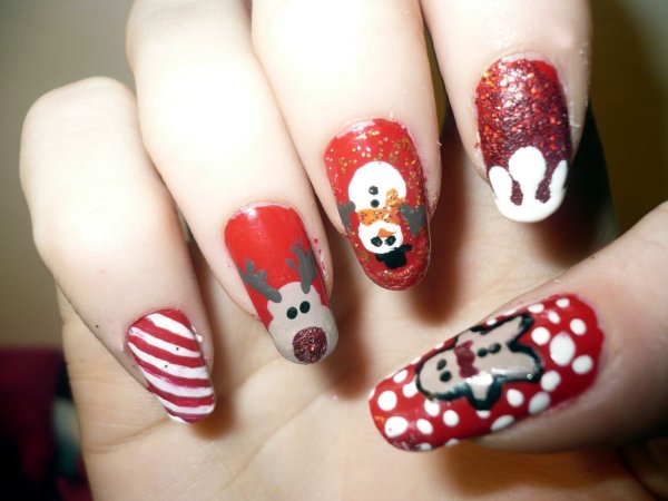 Веселый маникюр на новый год
