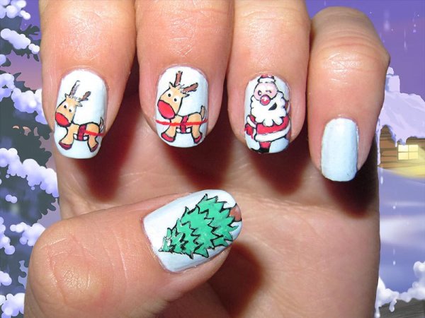 Маникюр с дедом Морозом