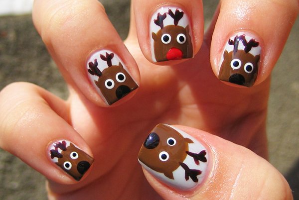 НГ маникюр на короткие ногти для подростков