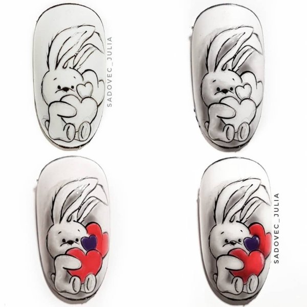 Заяц на ногтях