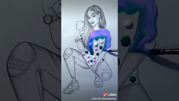 Как нарисовать девочку как из тек тока