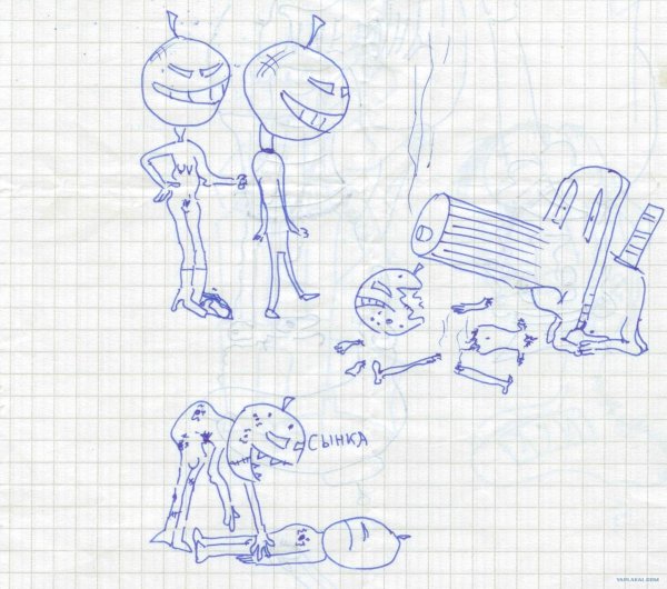 Прикольные рисунки карандашом в тетради