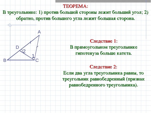В треугольнике против большего угла
