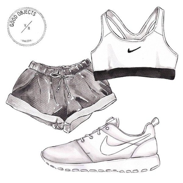 Спортивный стиль карандашом