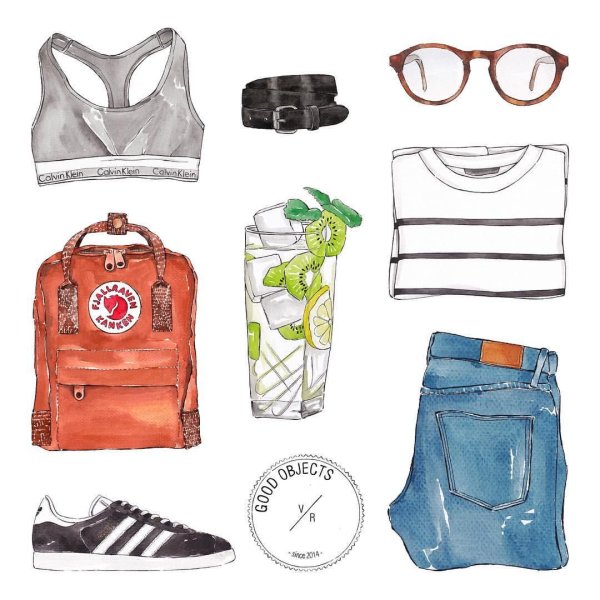 Эскиз повседневной одежды для девушек