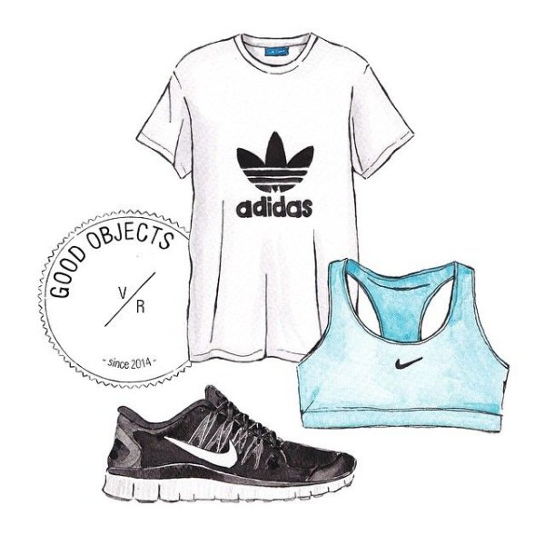 Фэшн иллюстрация спортивный стиль