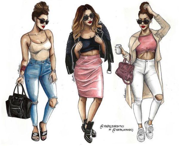 Женщины в спортивной одежде вектор