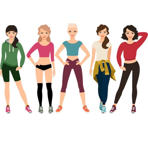 Спортивный стиль одежды карандашом