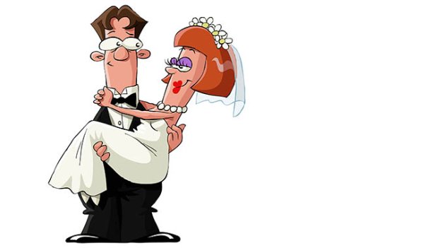 Жених и невеста карикатура