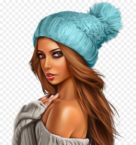 Девушка в шапке арт