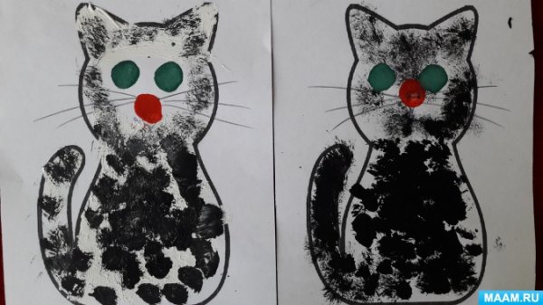 Рисование кошка в младшей группе