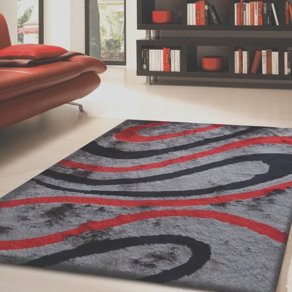 Ковер серо красный