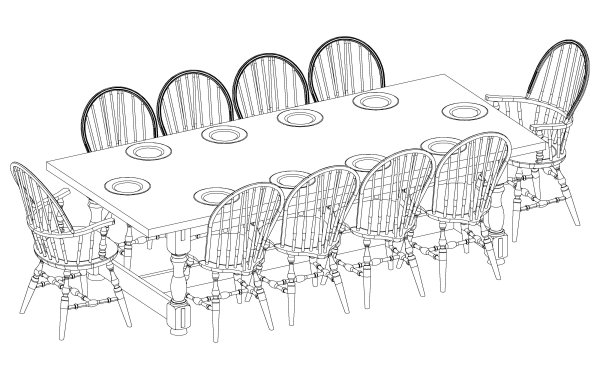 Тарелка на столе рисунок