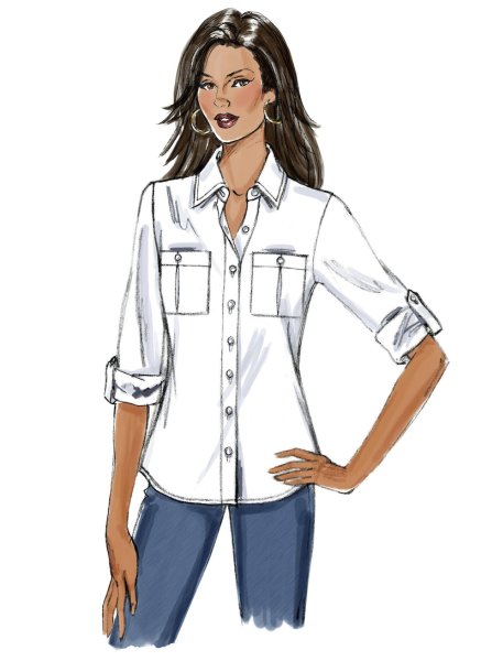 Эскиз рубашки женской