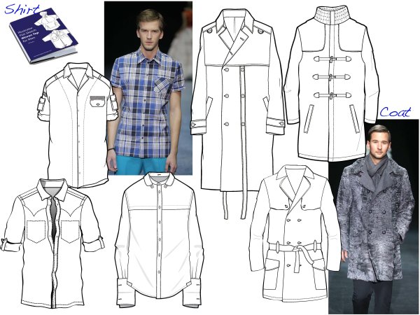 Технические эскизы мужской одежды