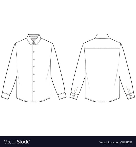 Эскиз рубашки мужской с длинным рукавом