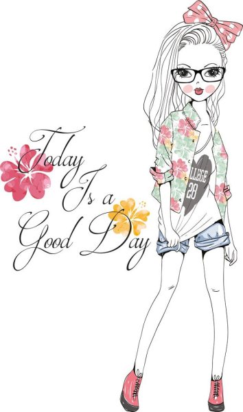 Нарисовать модную девочку