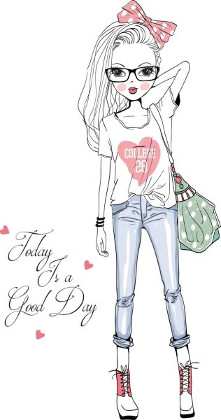 Модные иллюстрации девушек