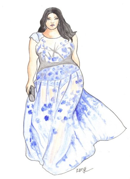 Эскиз одежды полненькой