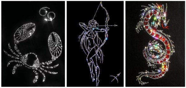 Контурная вышивка стразами