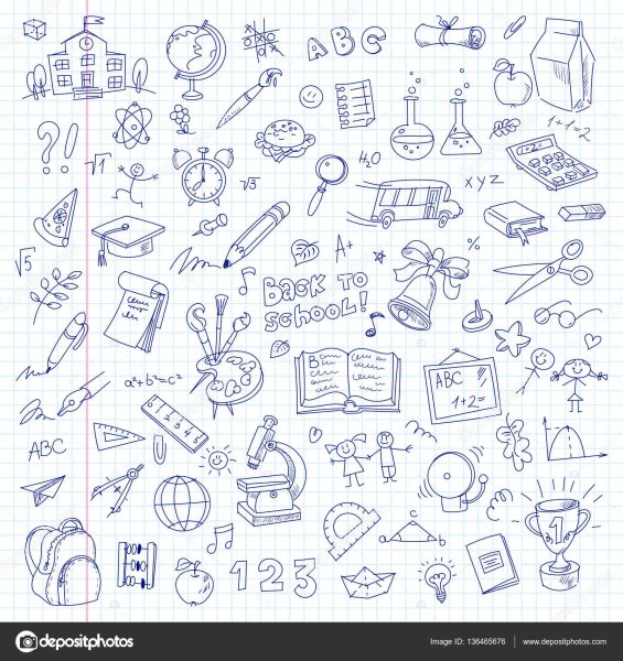 Рисунки в школьных тетрадях