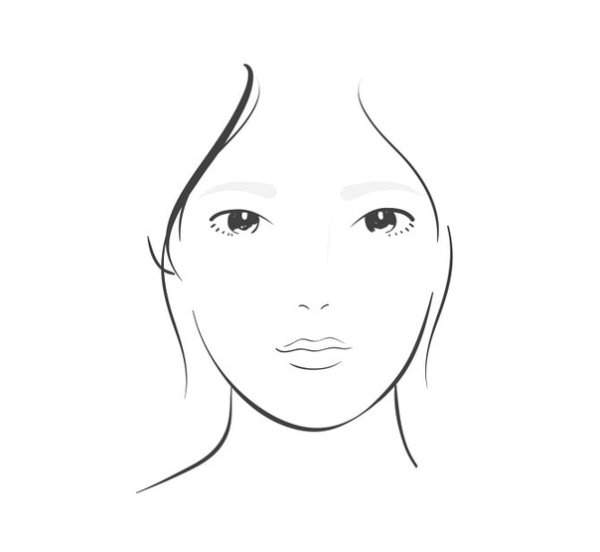 Контур лица для рисования девушки