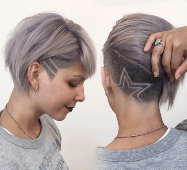 Стрижка с выбритым затылком