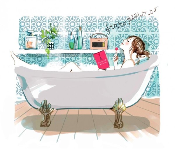 В ванной иллюстрация
