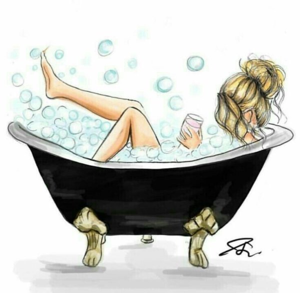 Девушка в ванне арт