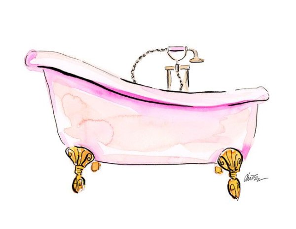 Девушка в ванне рисунок