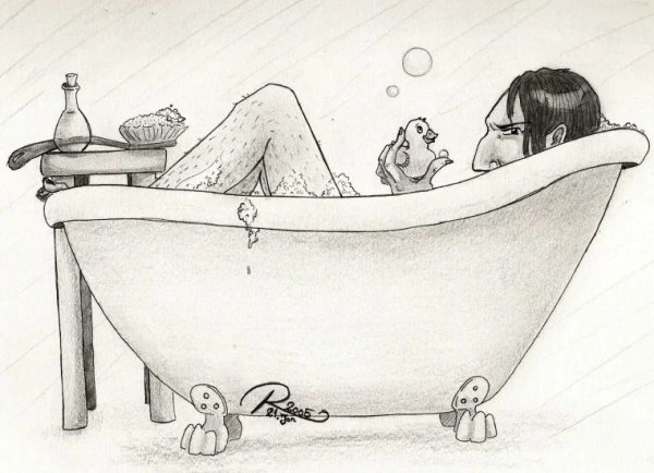 Ванная комната акварель