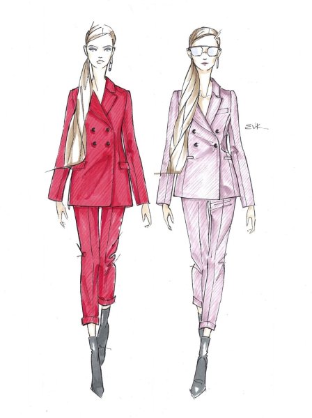 Эскизы модной одежды