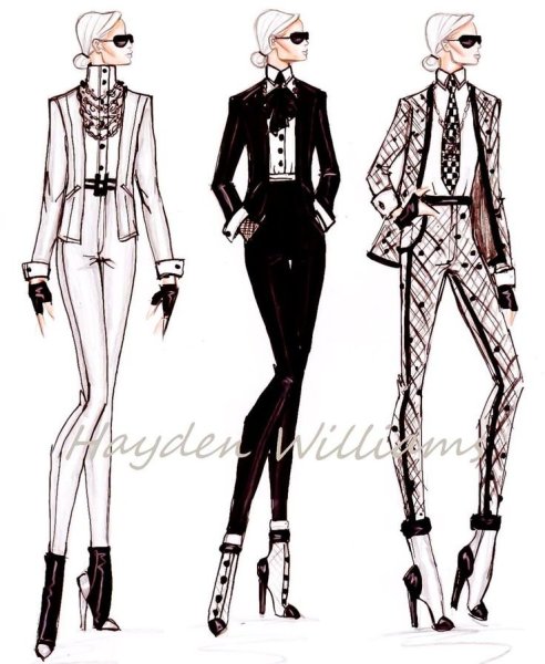 Эскиз классической одежды девушки